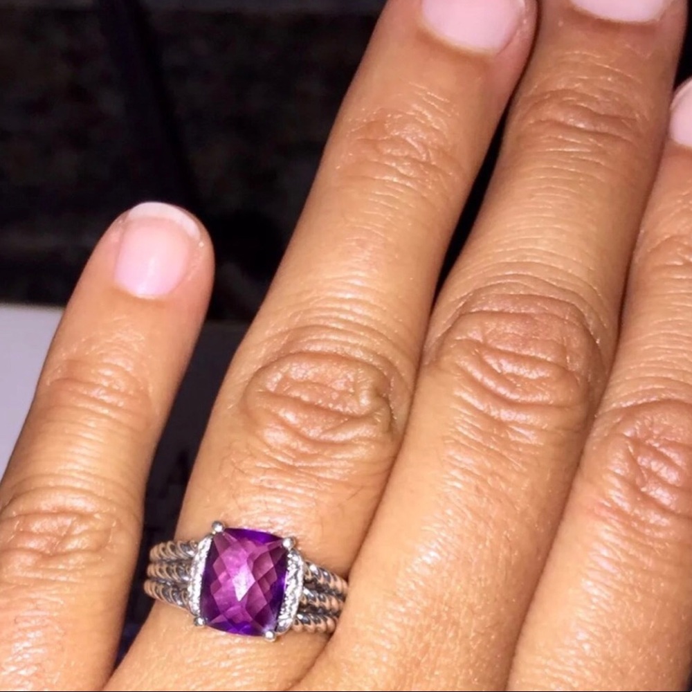 David Yurman Wheaton Petite Amethyst Ring 7.5sz